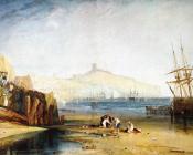 Scarborough Town and Castle,Morning,Boys Catching Crabs - 约瑟夫·玛罗德·威廉·透纳